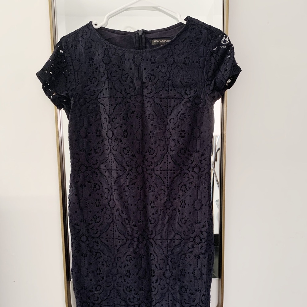 Banana Republic Navy Lace Dress